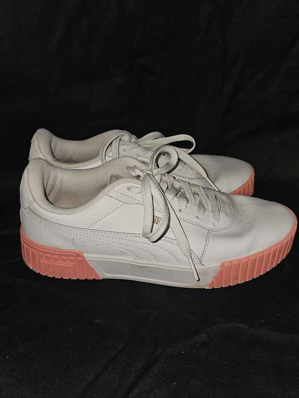 Puma Women’s White Sneakers with Coral Pink Outsole